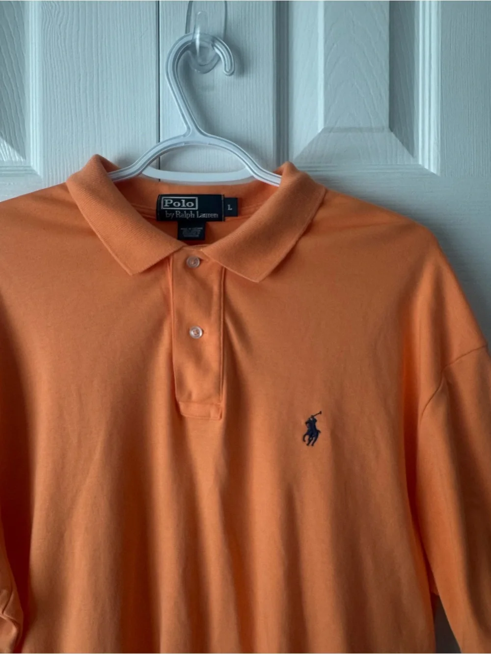 Polo Ralph Lauren Vintage Orange Cotton Classic Quiet Luxury Polo Shirt L